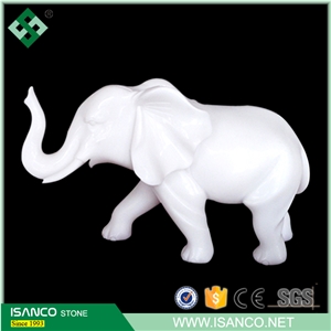 White Marble Elephant Statue
