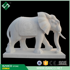 White Marble Elephant Statue