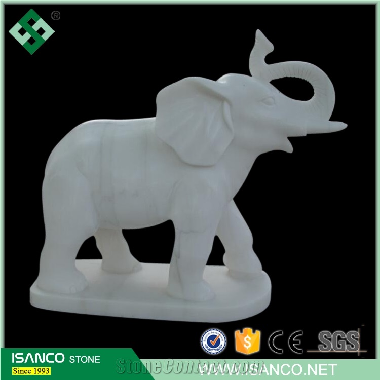 White Marble Elephant Statue