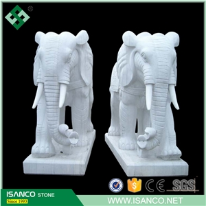 White Marble Elephant Statue