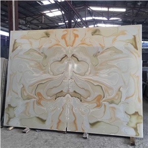 Alabaster Translucent Book Match Stone Wall Panels