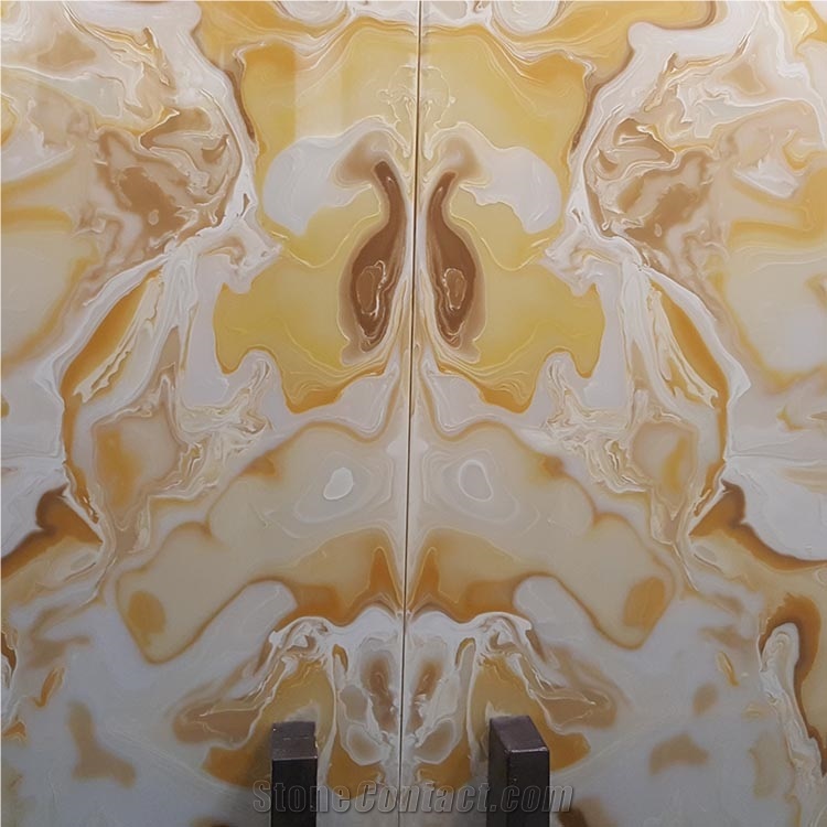 Artificial Book Match Lighting Stone Wall Panels