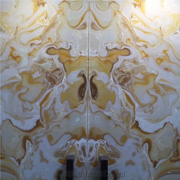 Artificial Book Match Lighting Stone Wall Panels