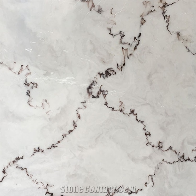 Translucent Black Pattern Artificial Stone Onyx