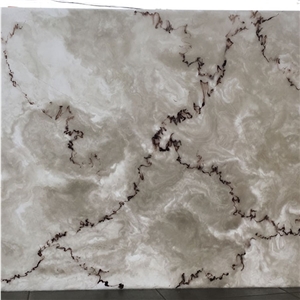 Translucent Black Pattern Artificial Stone Onyx