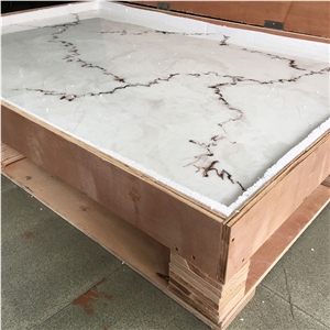 Translucent Black Pattern Artificial Stone Onyx