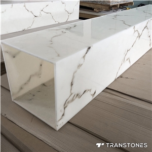 Translucent Faux Alabaster Sheet Backlit Column