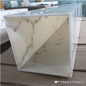 Translucent Faux Alabaster Sheet Backlit Column