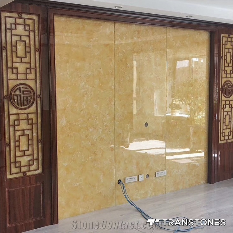 Transparent Artificial Alabaster Stone Wall Slab