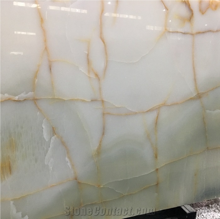 Snow White Onyx Slab and Tile, White Princess Onyx