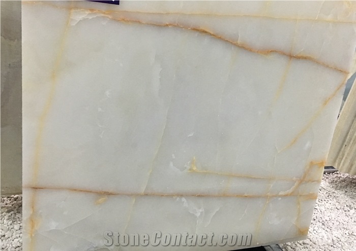 Snow White Onyx Slab and Tile, White Princess Onyx