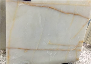 Snow White Onyx Slab and Tile, White Princess Onyx