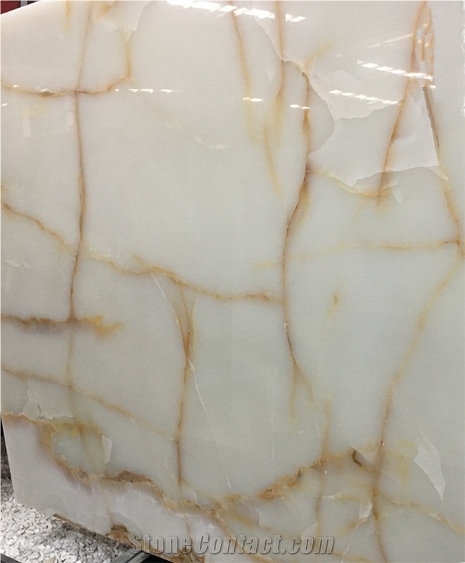 Snow White Onyx Slab and Tile, White Princess Onyx