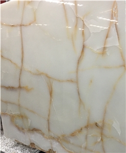 Snow White Onyx Slab and Tile, White Princess Onyx