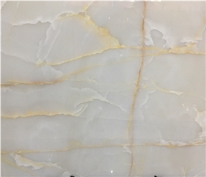 Snow White Onyx Slab and Tile, White Princess Onyx