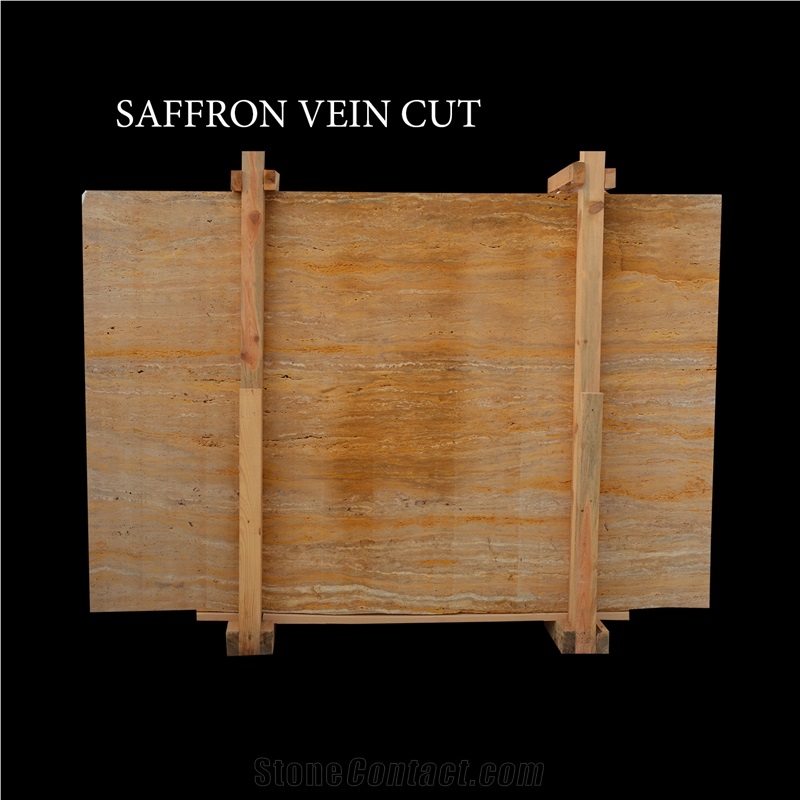 Yellow Travertine, Saffron Vein Cut Travertine