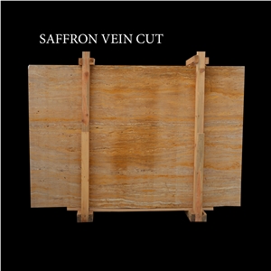Yellow Travertine, Saffron Vein Cut Travertine