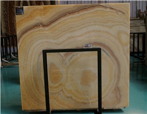 A Grade Yellow Crystal Onyx Slab Wall Covering