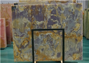 Purple Onyx Slab Wall Covering Tiles Pattern