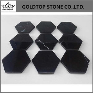 Graceful Design Black Nero Marquina Marble Coaster