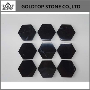 Graceful Design Black Nero Marquina Marble Coaster