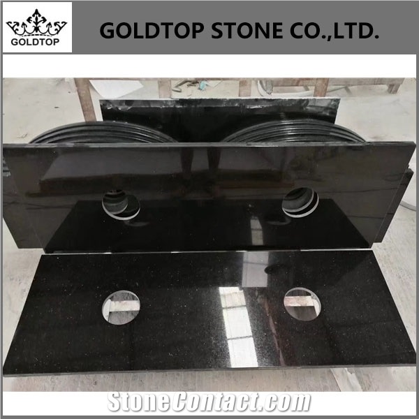 India Polished Absolute Black Granite Countertops