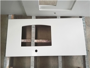 Quartz Stone for Custom Sink Gp02 Pure White Tops