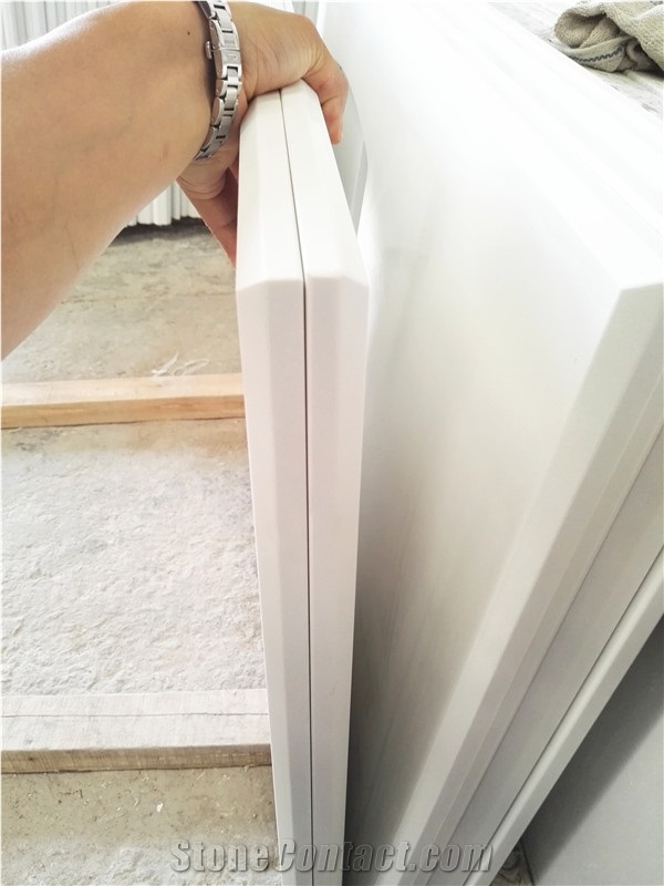 Quartz Stone for Custom Sink Gp02 Pure White Tops