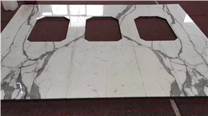 Calacatta White Marble Kitchen Tops