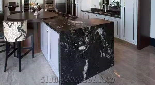 Nero Fantasy Granite Slabs,Cosmic Black Granite
