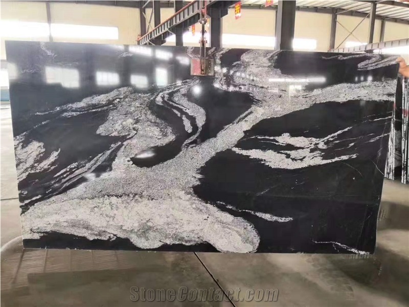 Nero Fantasy Granite Slabs,Cosmic Black Granite