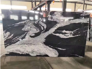 Nero Fantasy Granite Slabs,Cosmic Black Granite