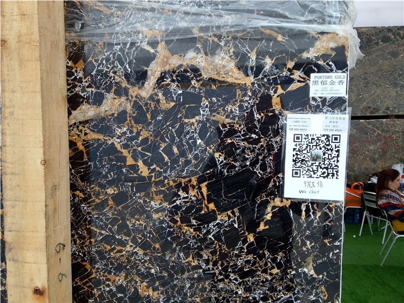 Caribbean Portoro Gold Marble Polished Slabs