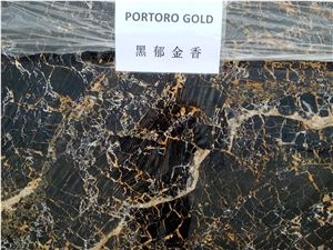Caribbean Portoro Gold Marble Polished Slabs