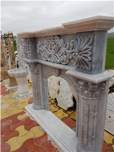 Grey Marble Fireplace