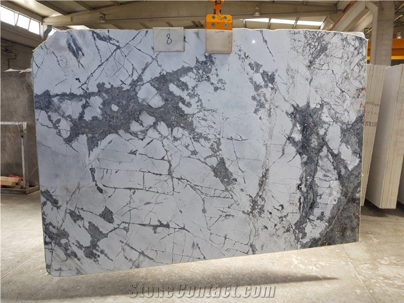 Invisible Gray Marble Slabs, Iceberg Blue Marble