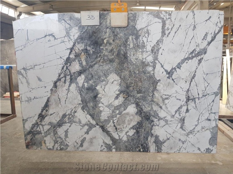 Invisible Gray Marble Slabs, Iceberg Blue Marble