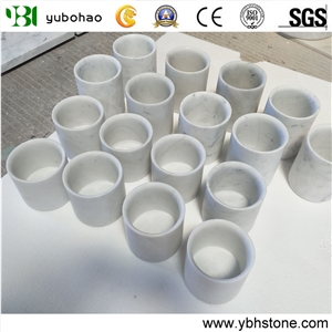 Bianco Carrara/White Honed Marble for Bathroom Set