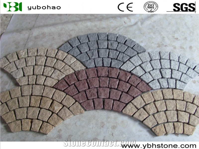 Fan Shaped/Chinese Granite Cobble Stone Of Walkway