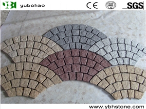 Fan Shaped/Chinese Granite Cobble Stone Of Walkway