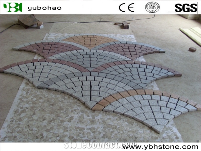 Fan Shaped/Chinese Granite Cobble Stone Of Walkway