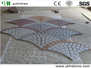 Fan Shaped/Chinese Granite Cobble Stone Of Walkway