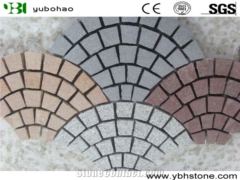 Fan Shaped/Chinese Granite Cobble Stone Of Walkway