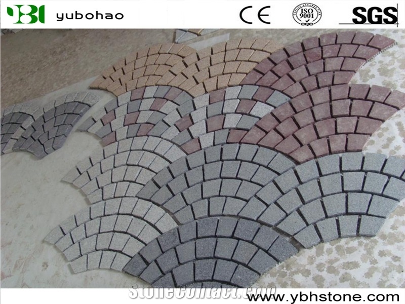 Fan Shaped/Chinese Granite Cobble Stone Of Walkway