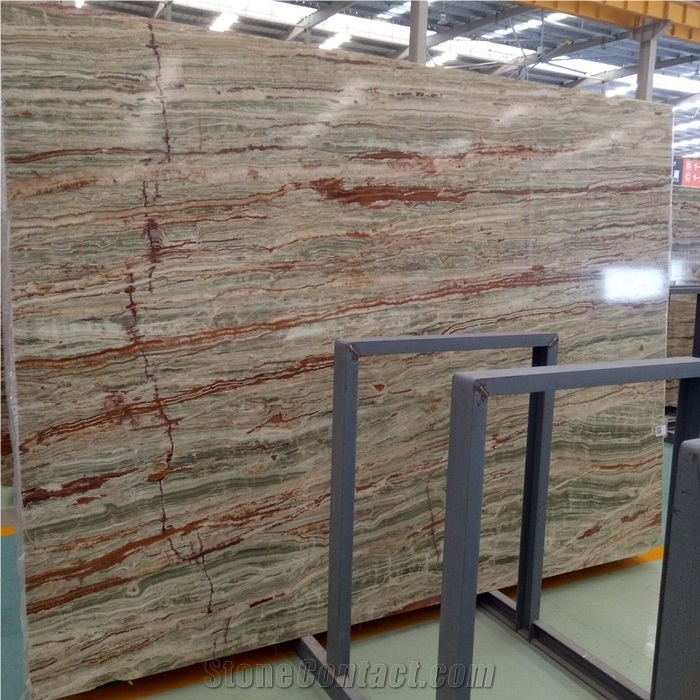 Bamboo Green Onyx Slab for Table Top