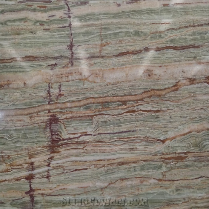 Bamboo Green Onyx Slab for Table Top