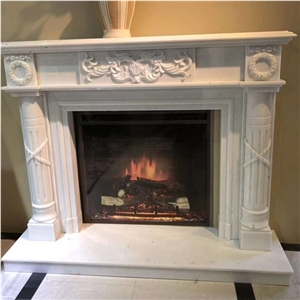 Carrara White Marble Fireplaces Carved Sale Price