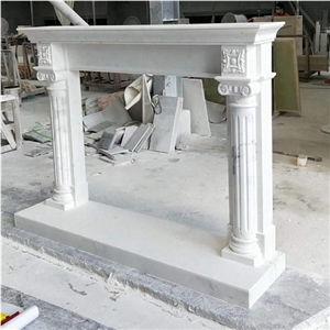 Carrara White Marble Fireplaces Carved Sale Price