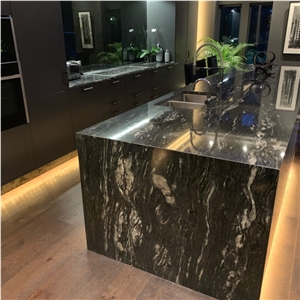 Cosmic Black Granite Kitchen Countertop Prefab