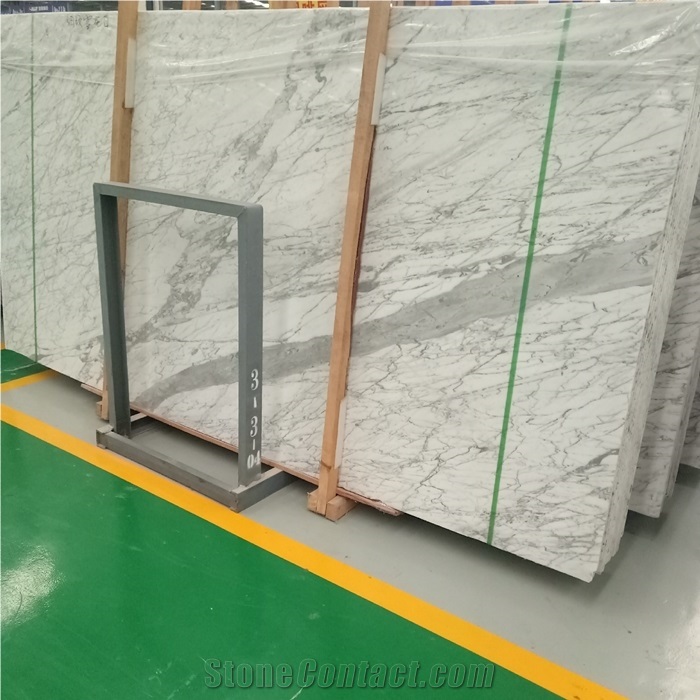 Natural Arabescato White Marble Slab for Interior